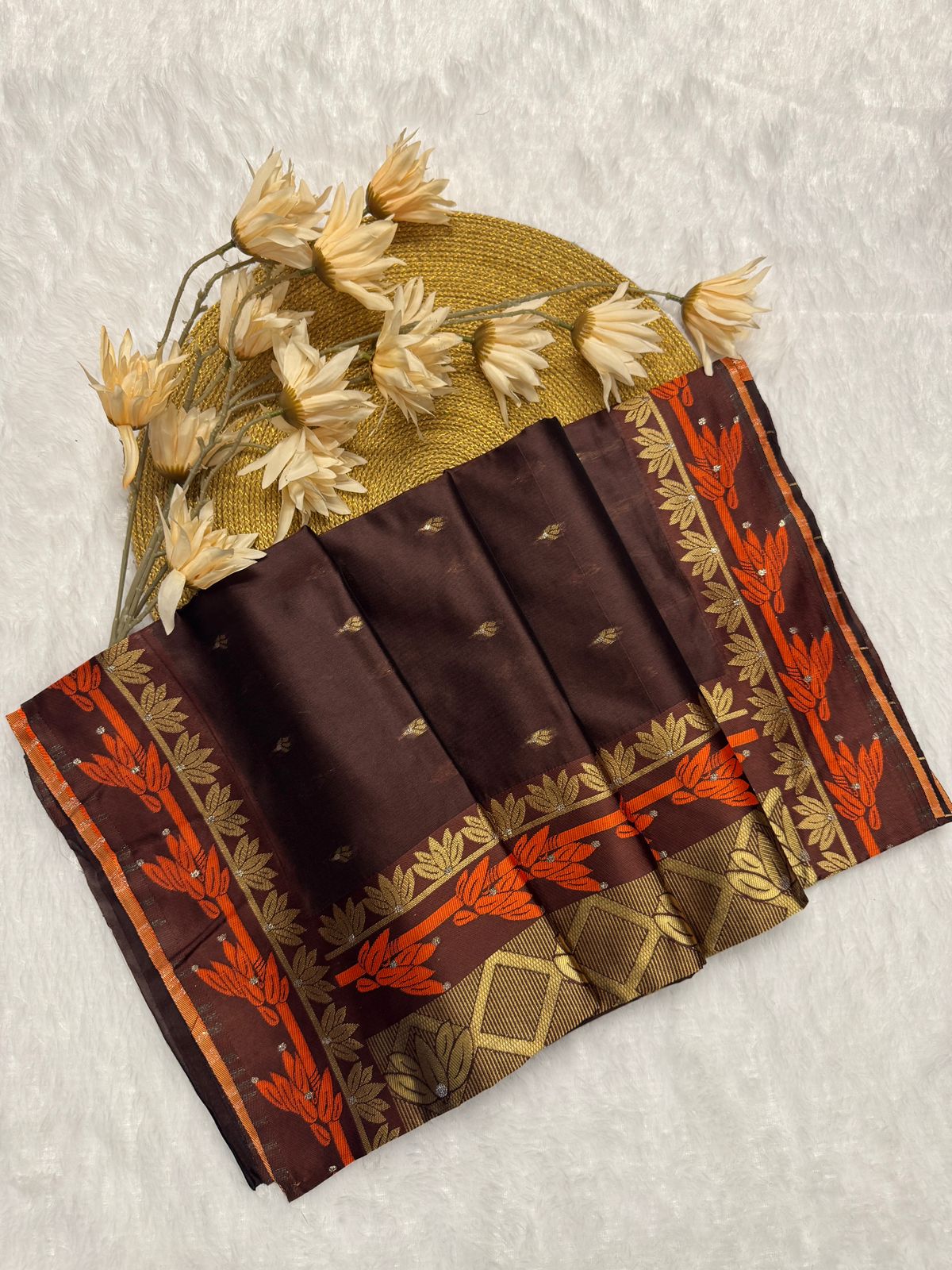 Deep Burgundy Silk Saree
