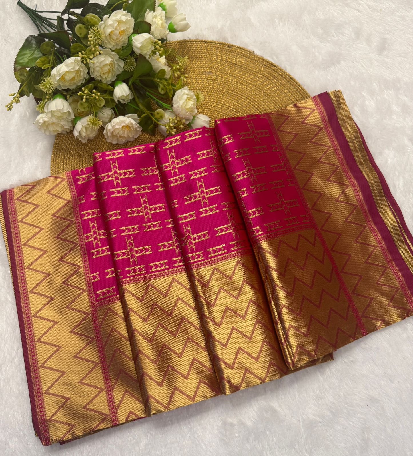Deep Mustard Yellow Silk Saree