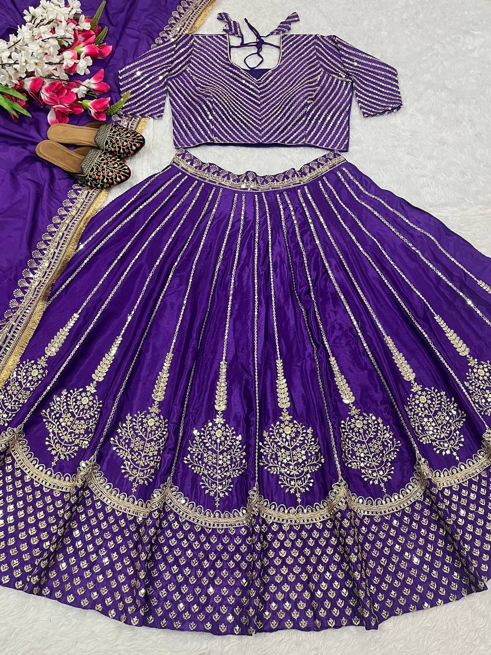 Heavy Chinon Silk Lehenga Choli