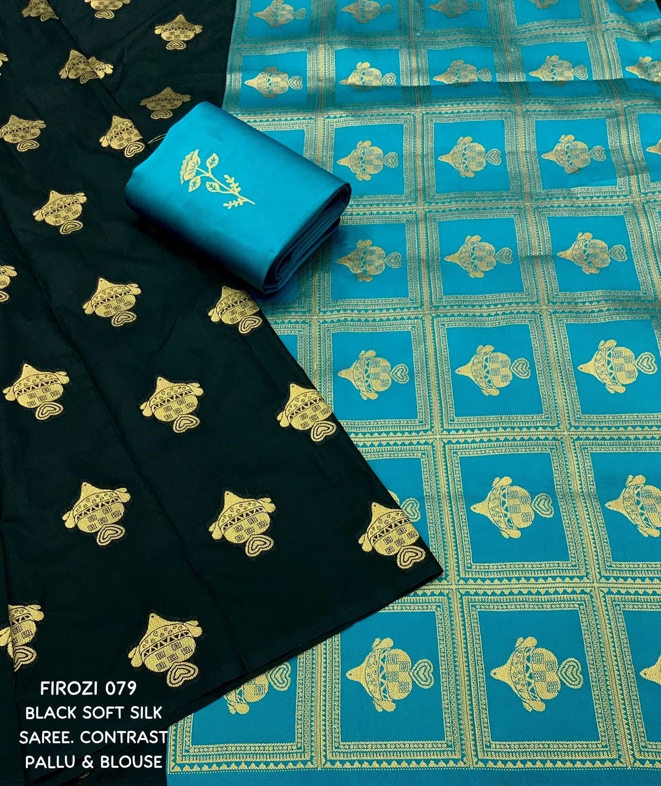 Midnight Black Soft Silk Saree