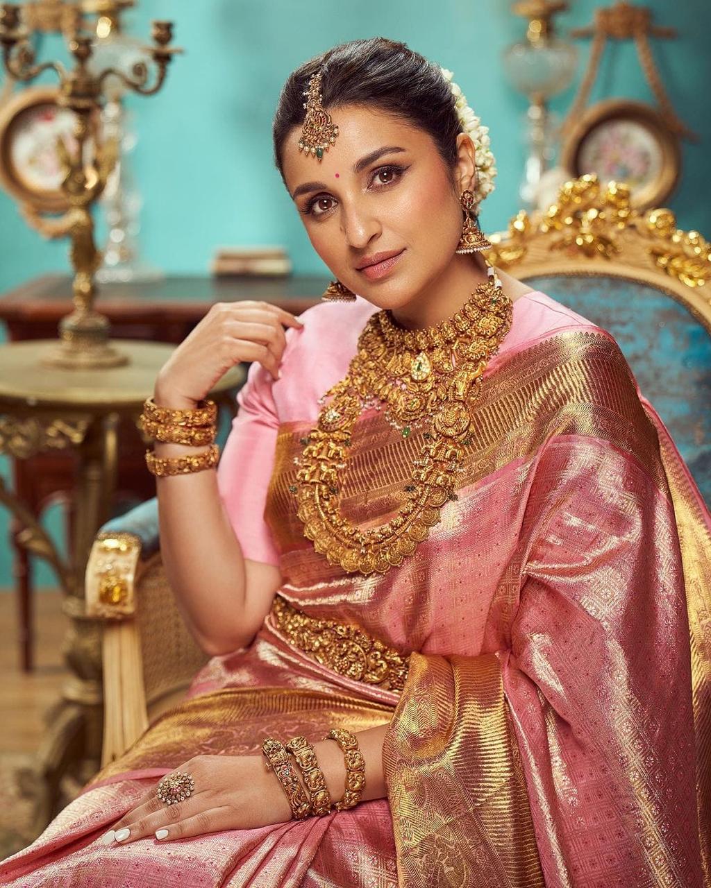 Pari Quartz Pink Kanchipuram Silk Saree