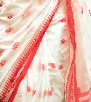 Silkyara Shubhra Crimson Heritage Cotton Saree