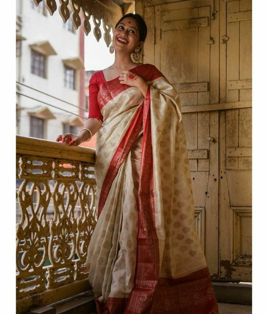 Alisha Crimson Red Pure Garad Silk Saree