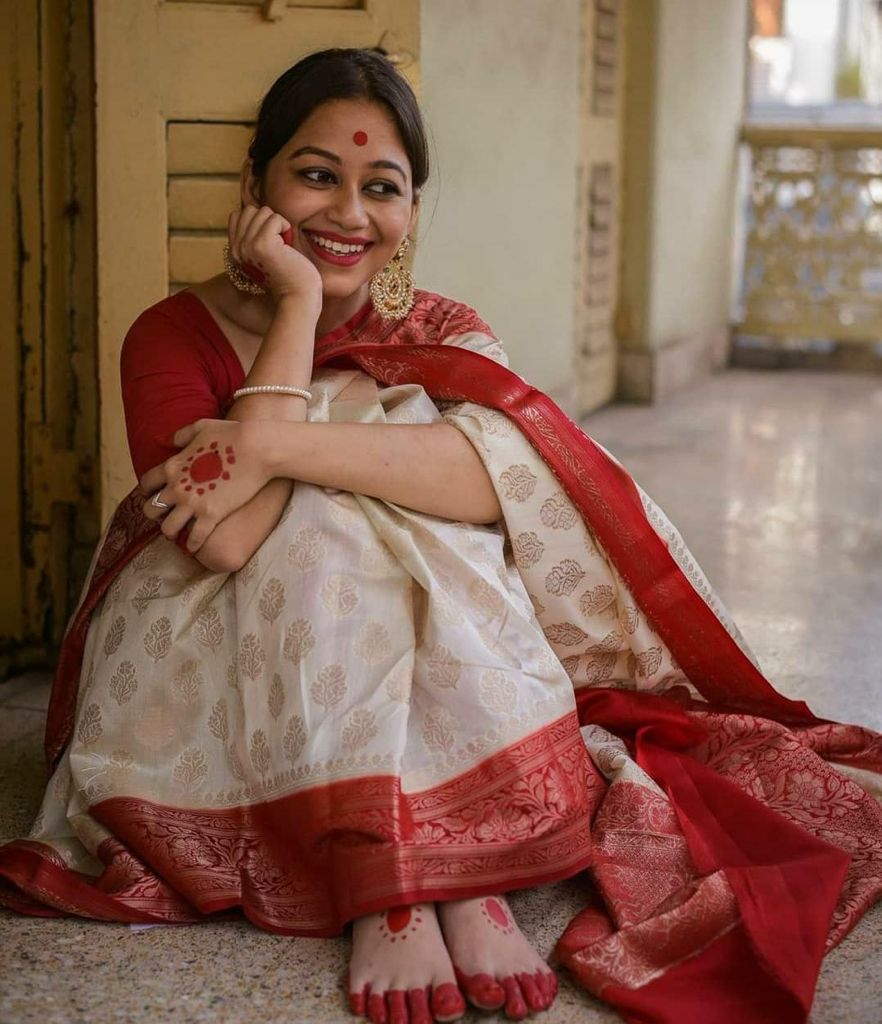 Alisha Crimson Red Pure Garad Silk Saree