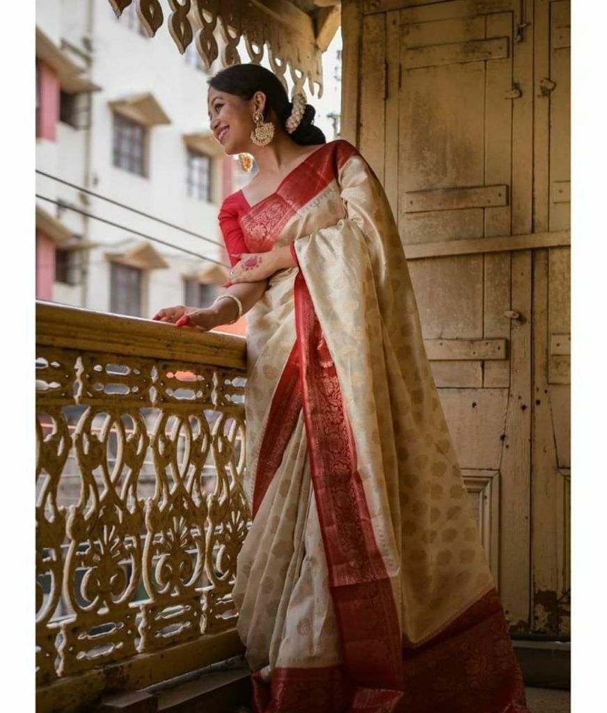 Alisha Crimson Red Pure Garad Silk Saree