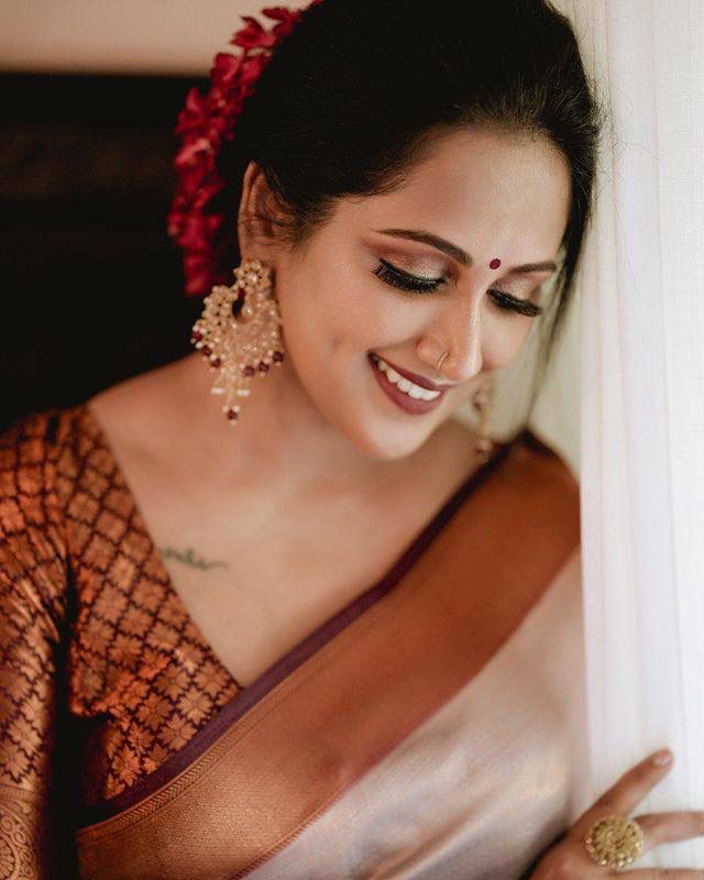 Copper Glow Silk Saree