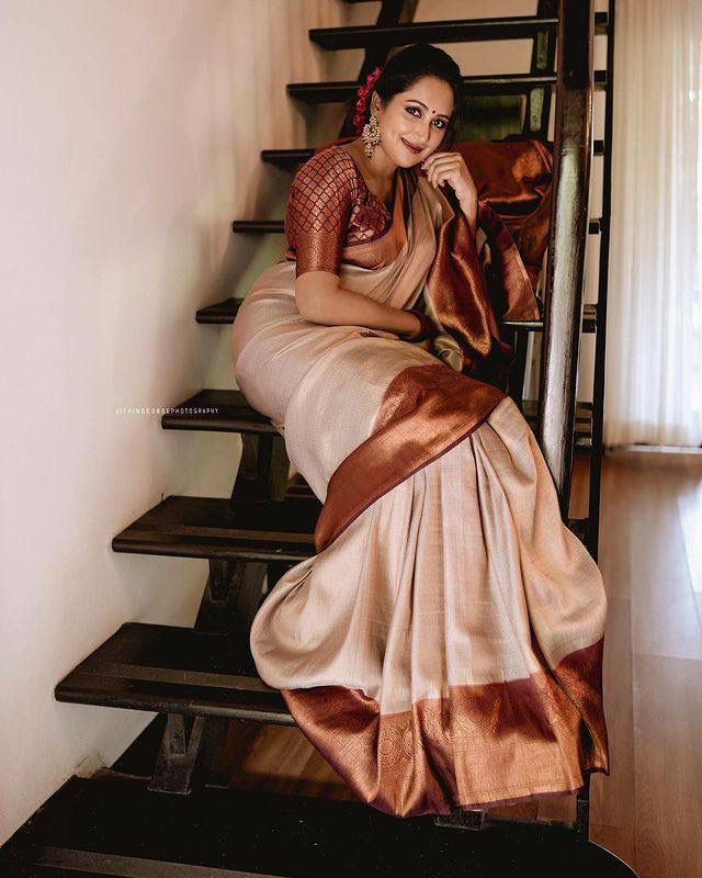 Copper Glow Silk Saree