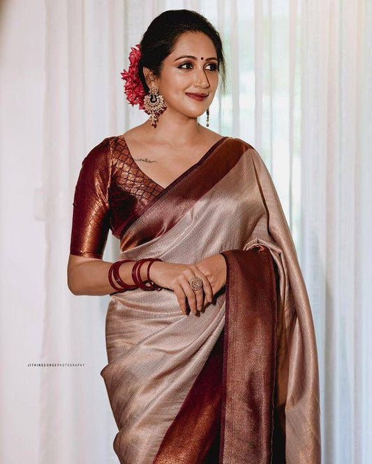 Copper Glow Silk Saree