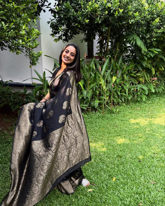 Crimson Red Handloom Silk Saree