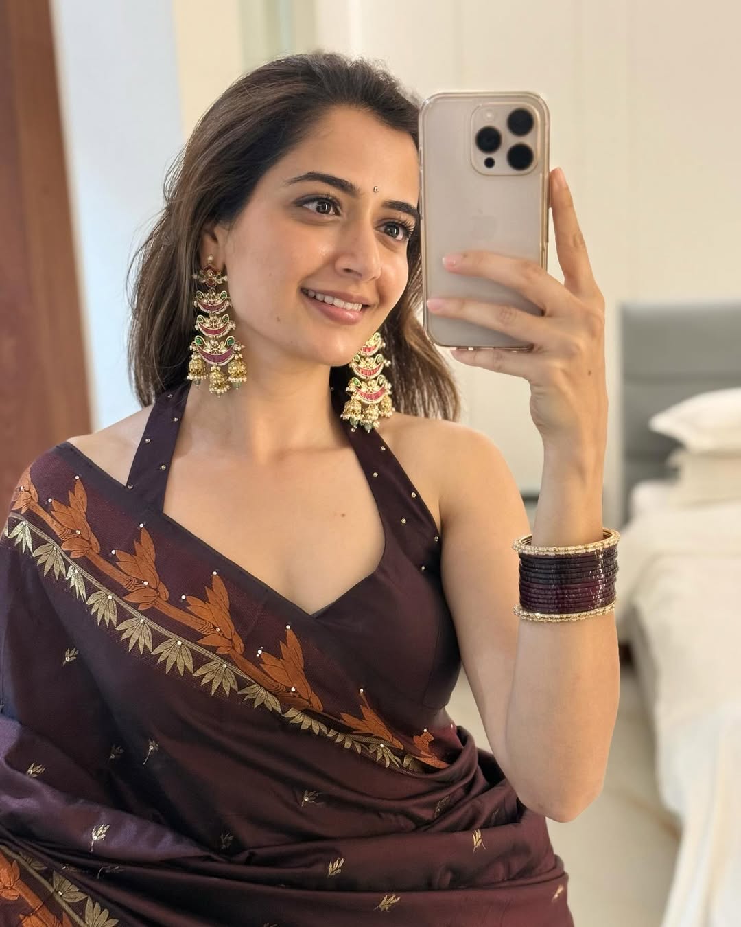 Deep Burgundy Silk Saree