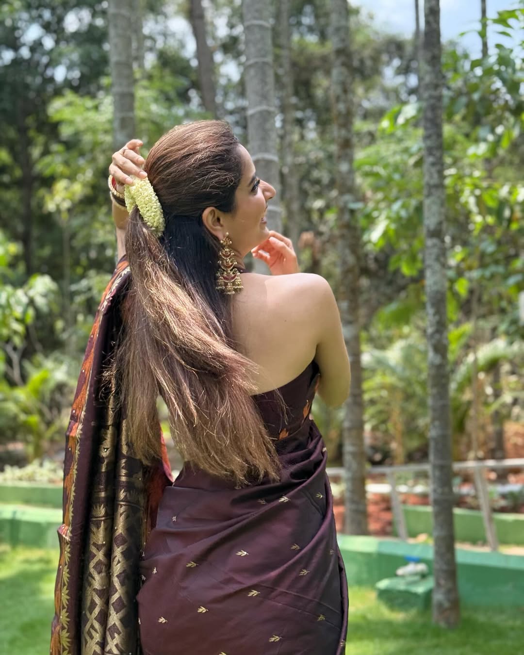 Deep Burgundy Silk Saree