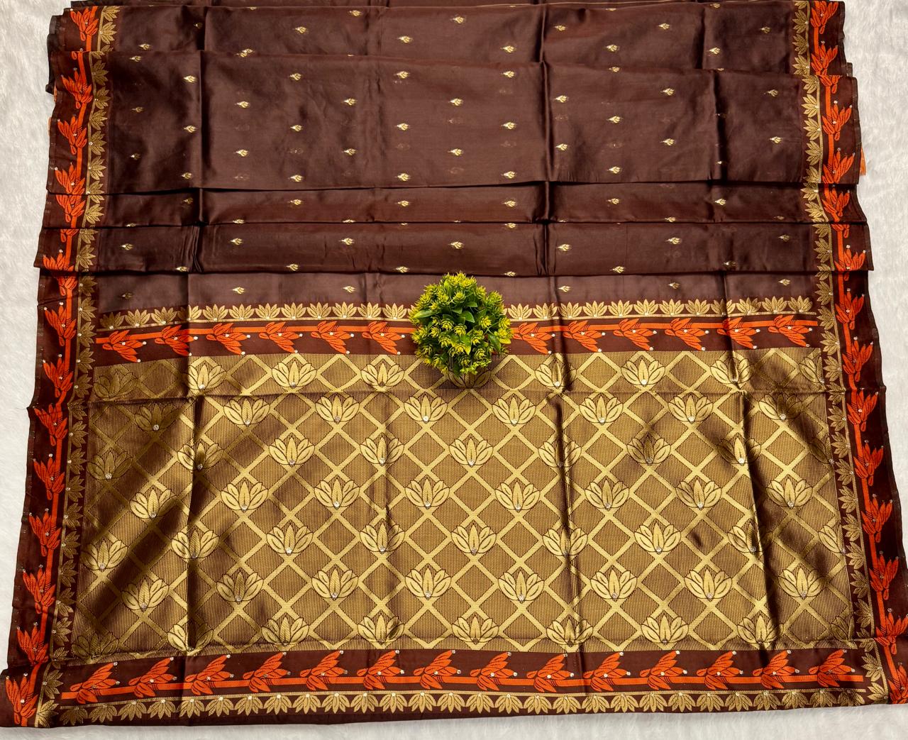 Deep Burgundy Silk Saree