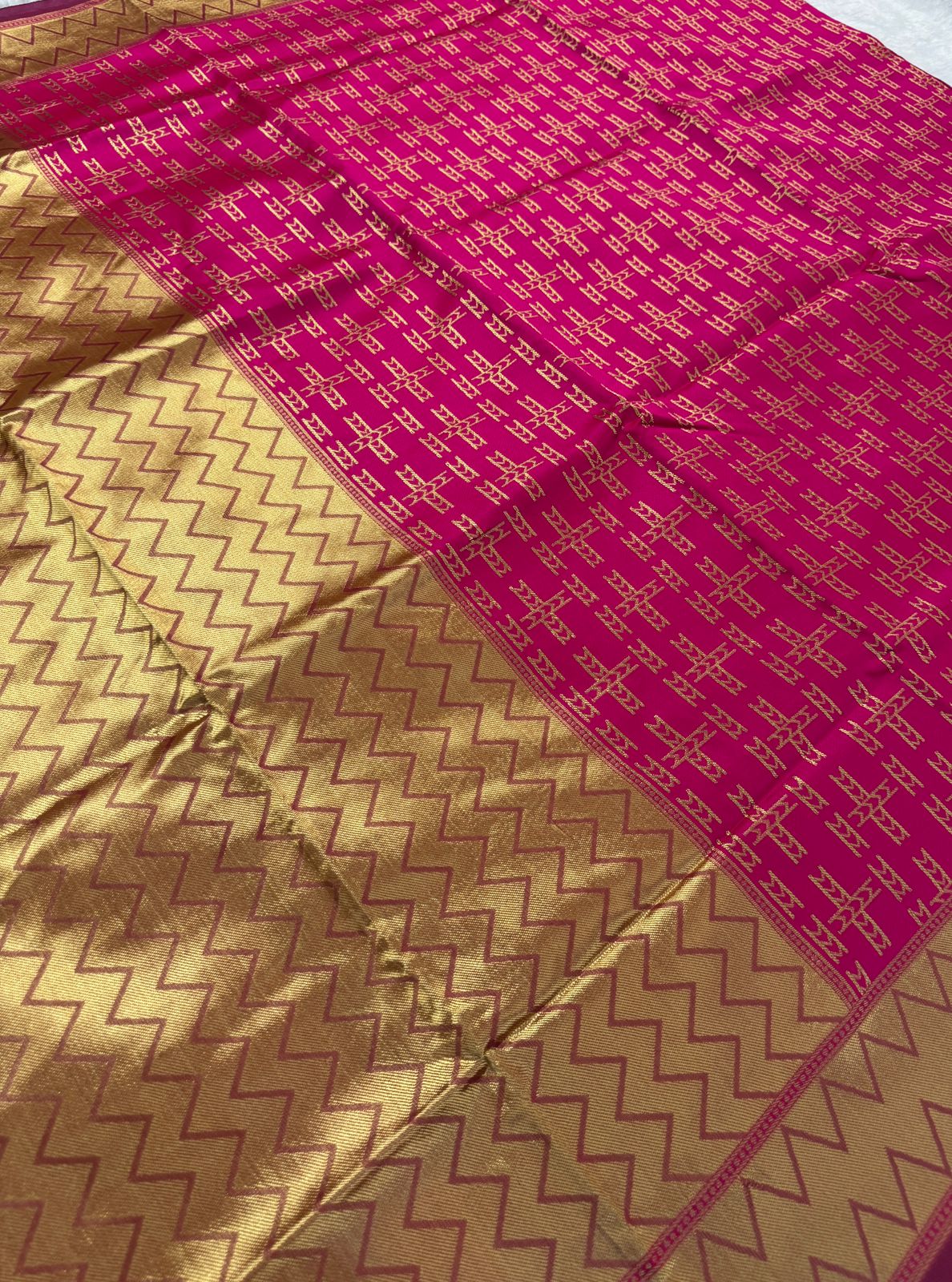 Deep Mustard Yellow Silk Saree
