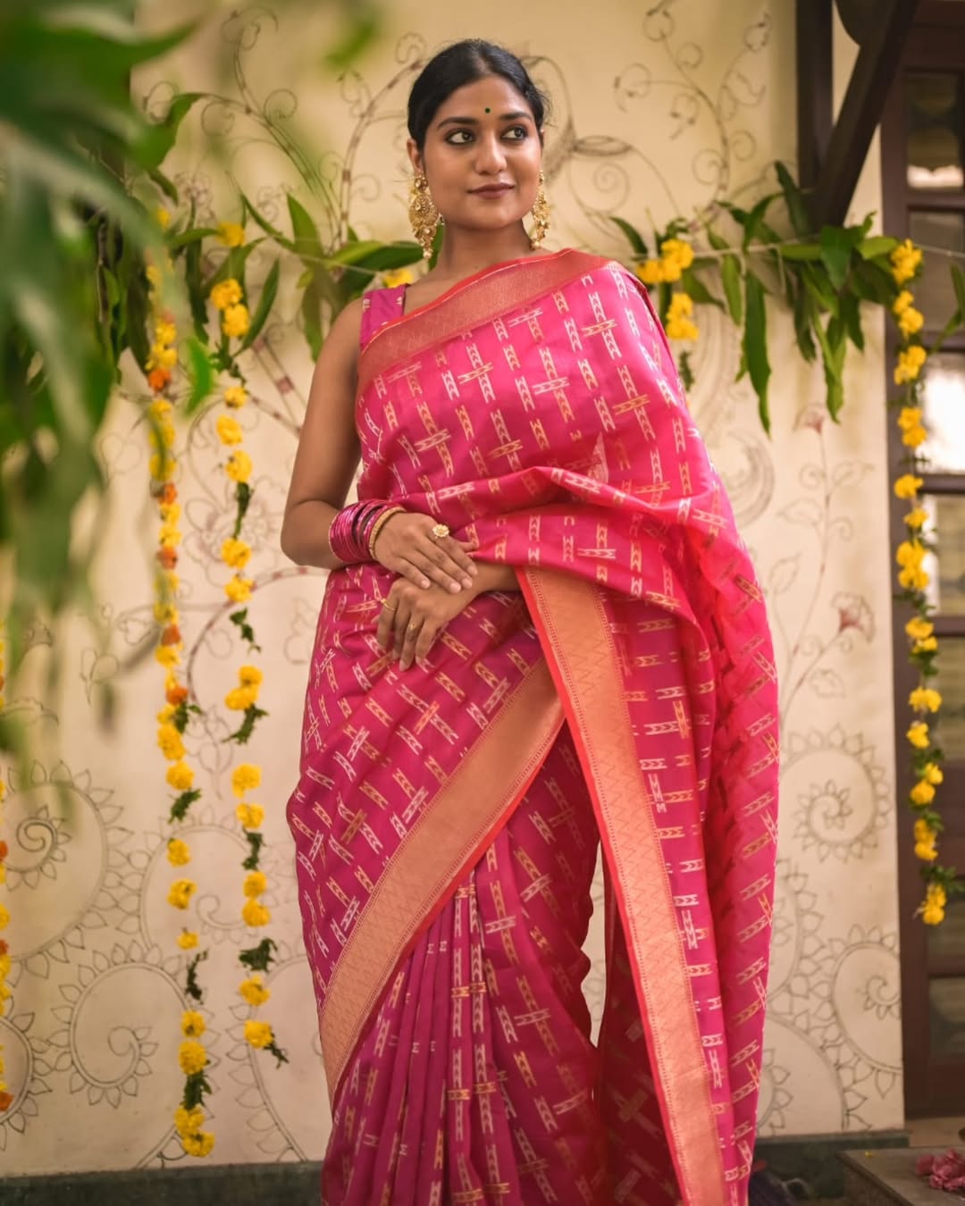 Deep Mustard Yellow Silk Saree