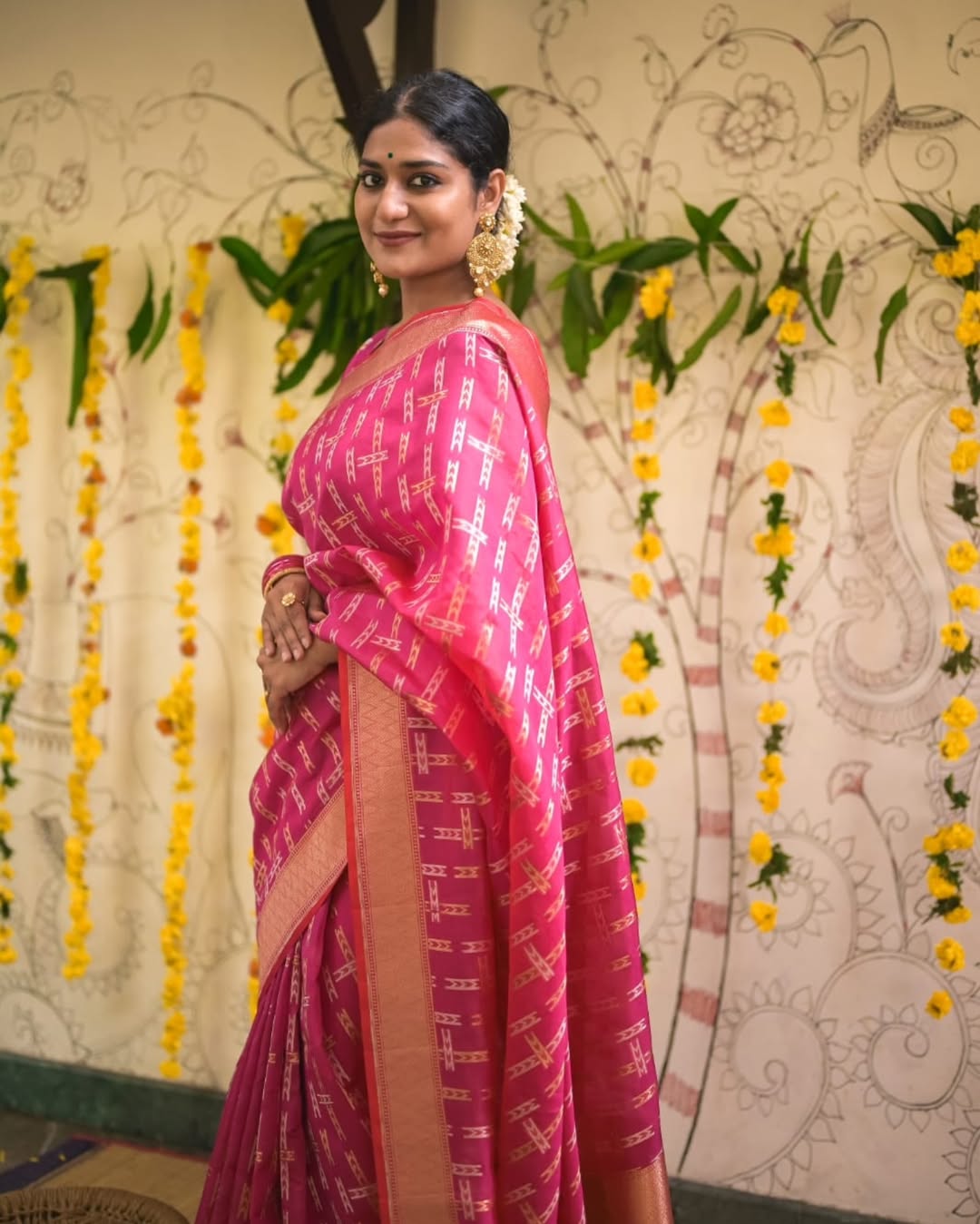 Deep Mustard Yellow Silk Saree