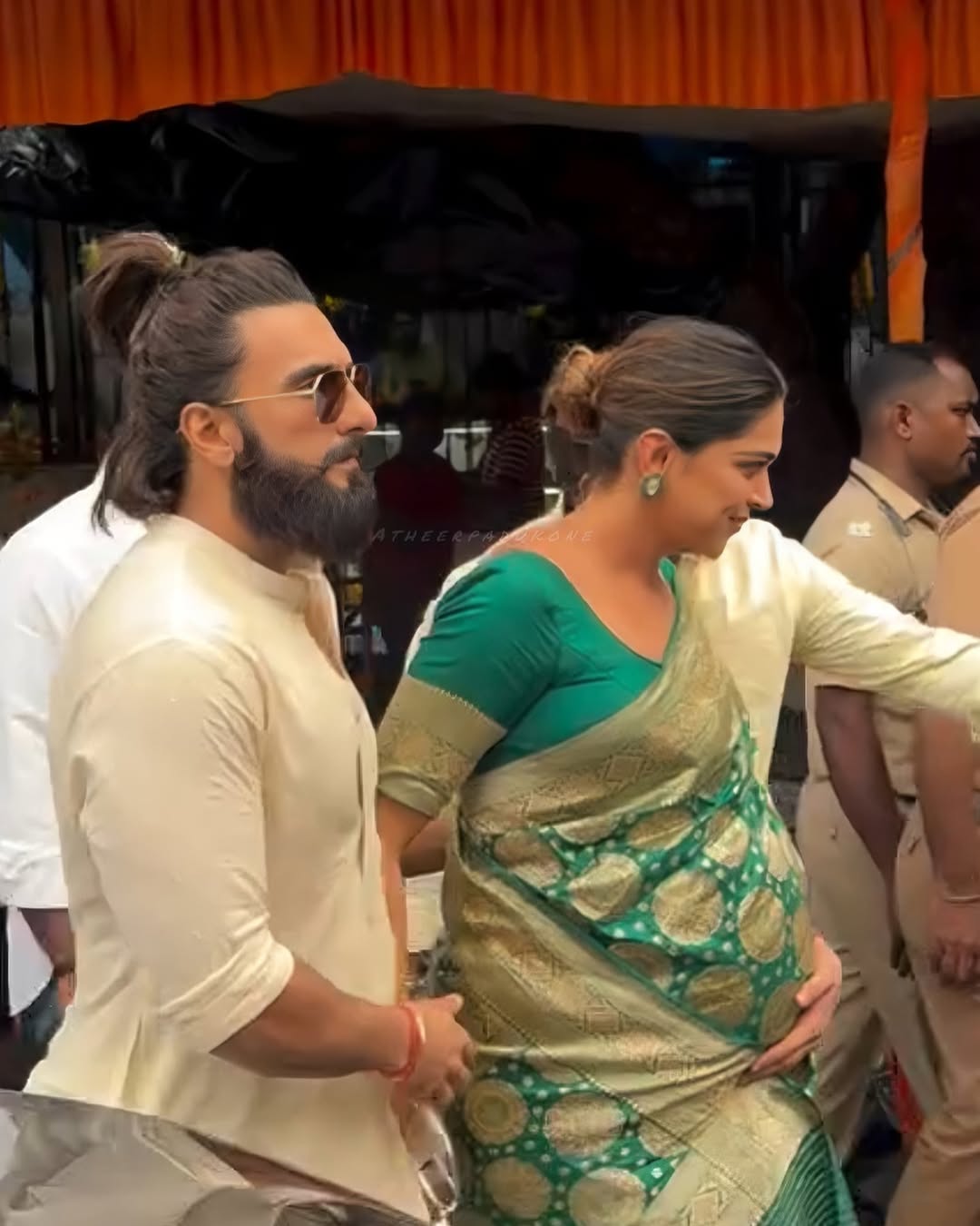 Deepika's Emerald Green Banarasi Silk Saree