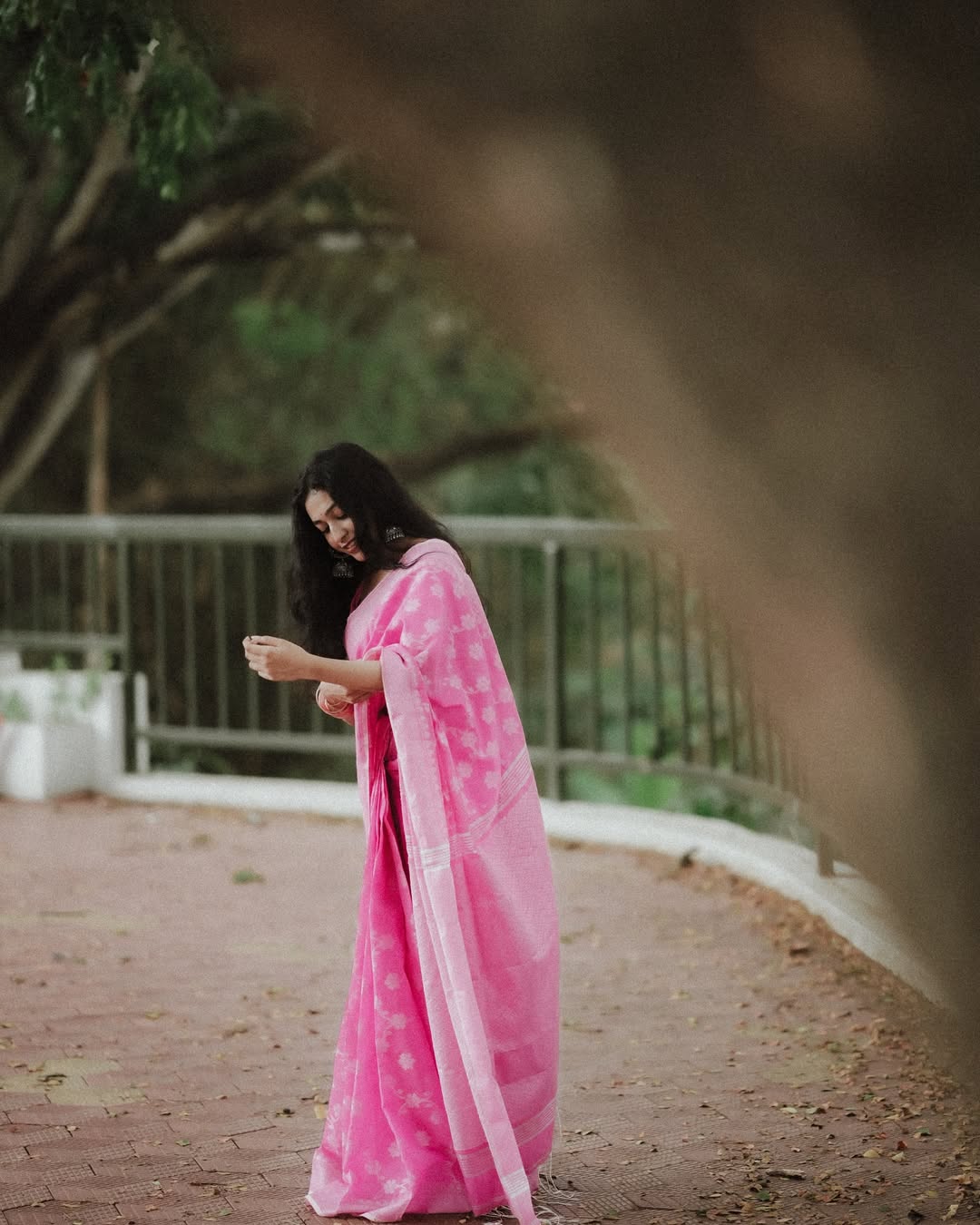 Elegant Blossom Pink Cotton Saree