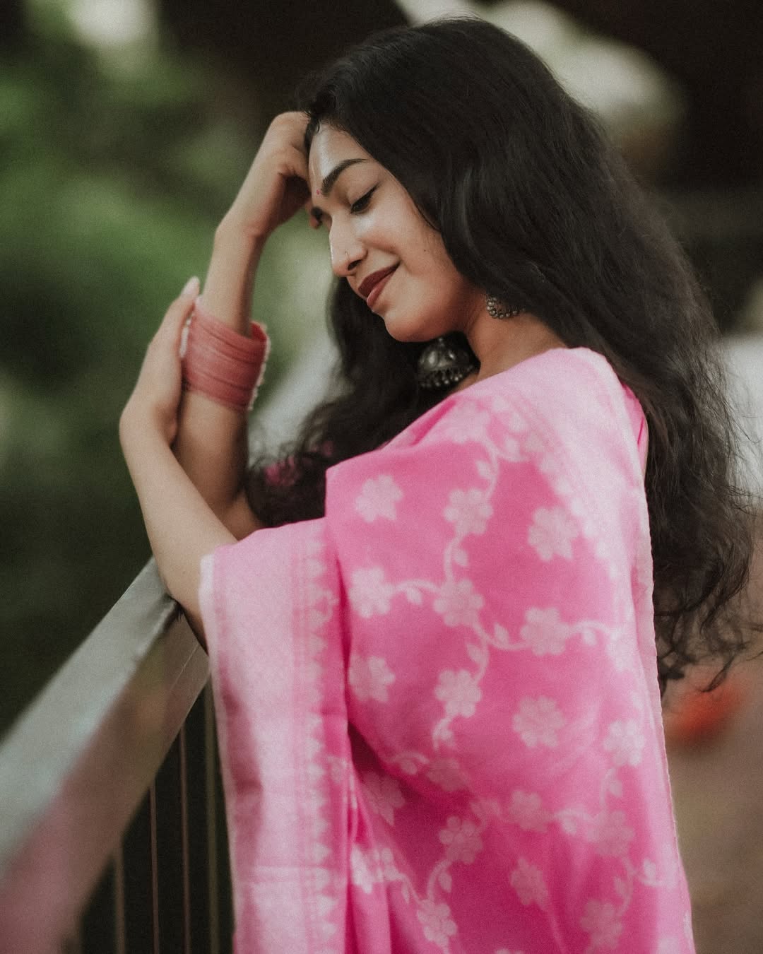 Elegant Blossom Pink Cotton Saree