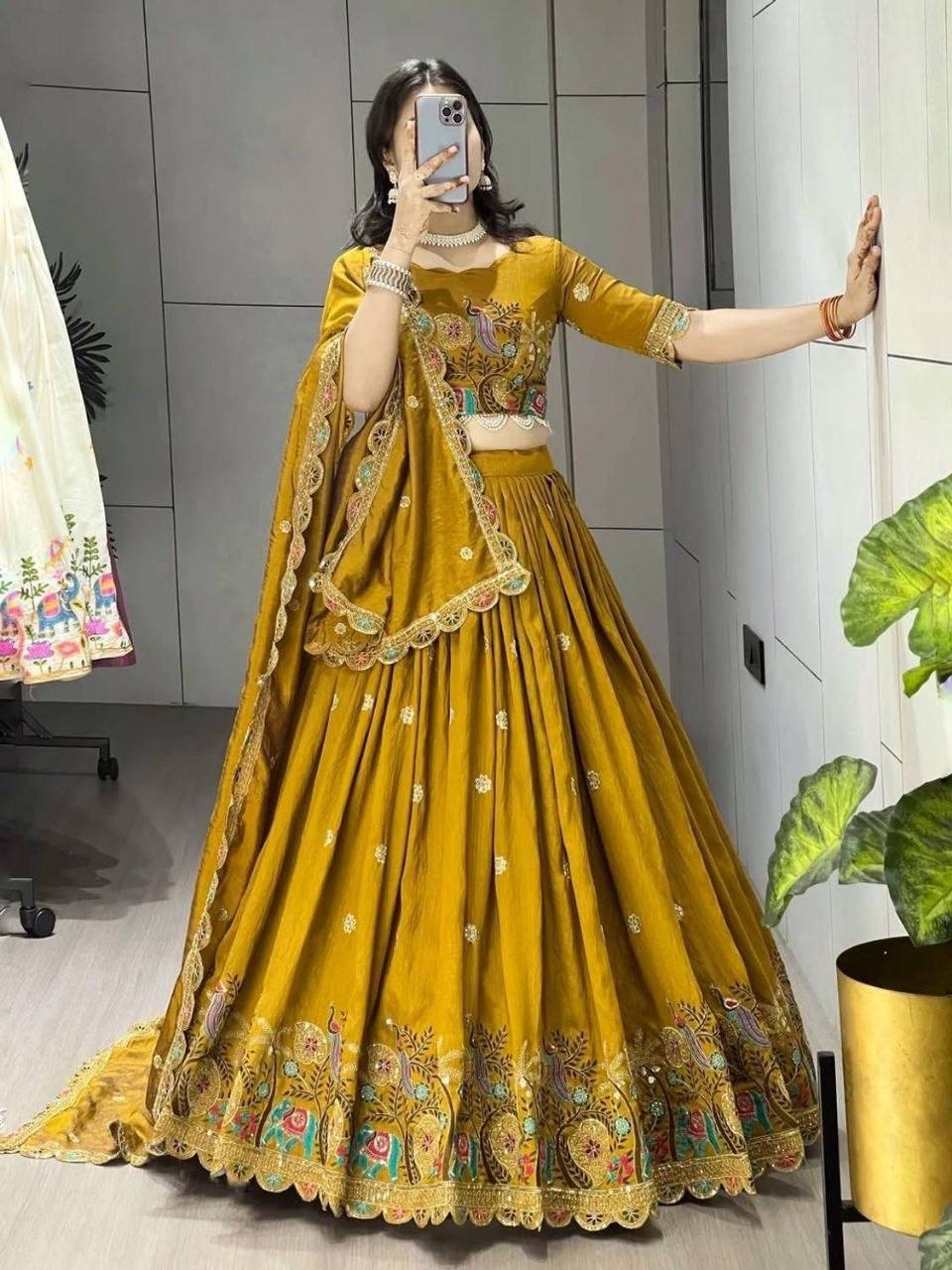 Elegant Embroidered Designer Lahenga Choli With Dupatta