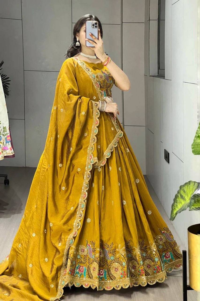 Elegant Embroidered Designer Lahenga Choli With Dupatta