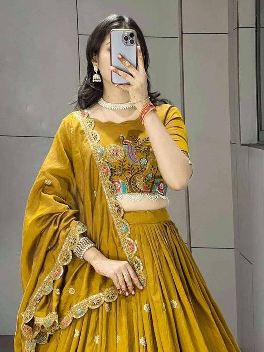Elegant Embroidered Designer Lahenga Choli With Dupatta