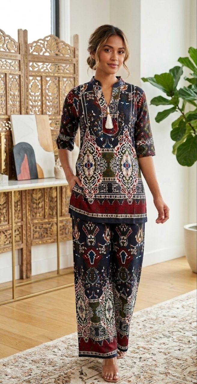 Turkish Elegant Printed Ethnic Co-Ord Set