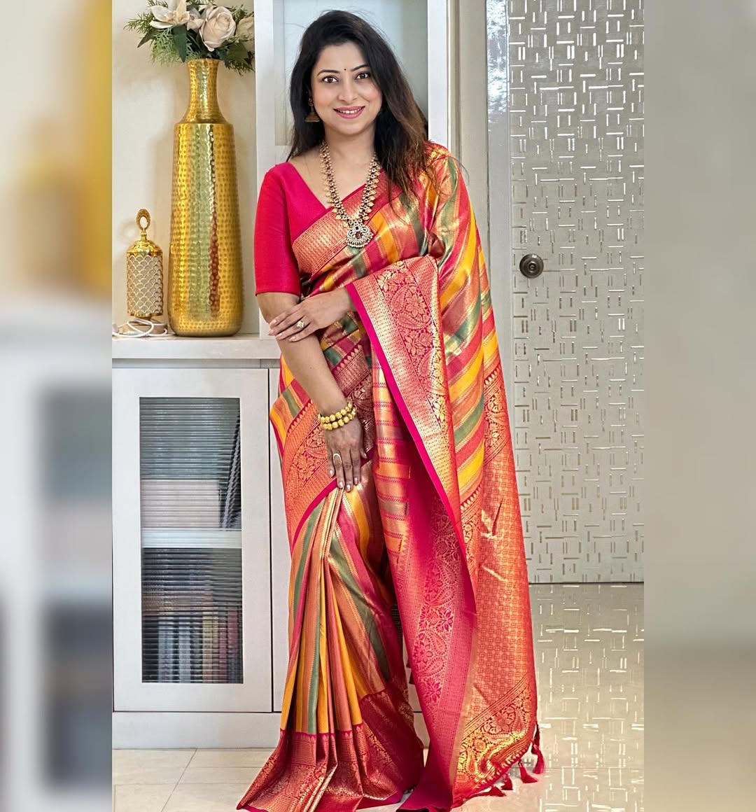 Golden Harmony Banarasi Silk Saree