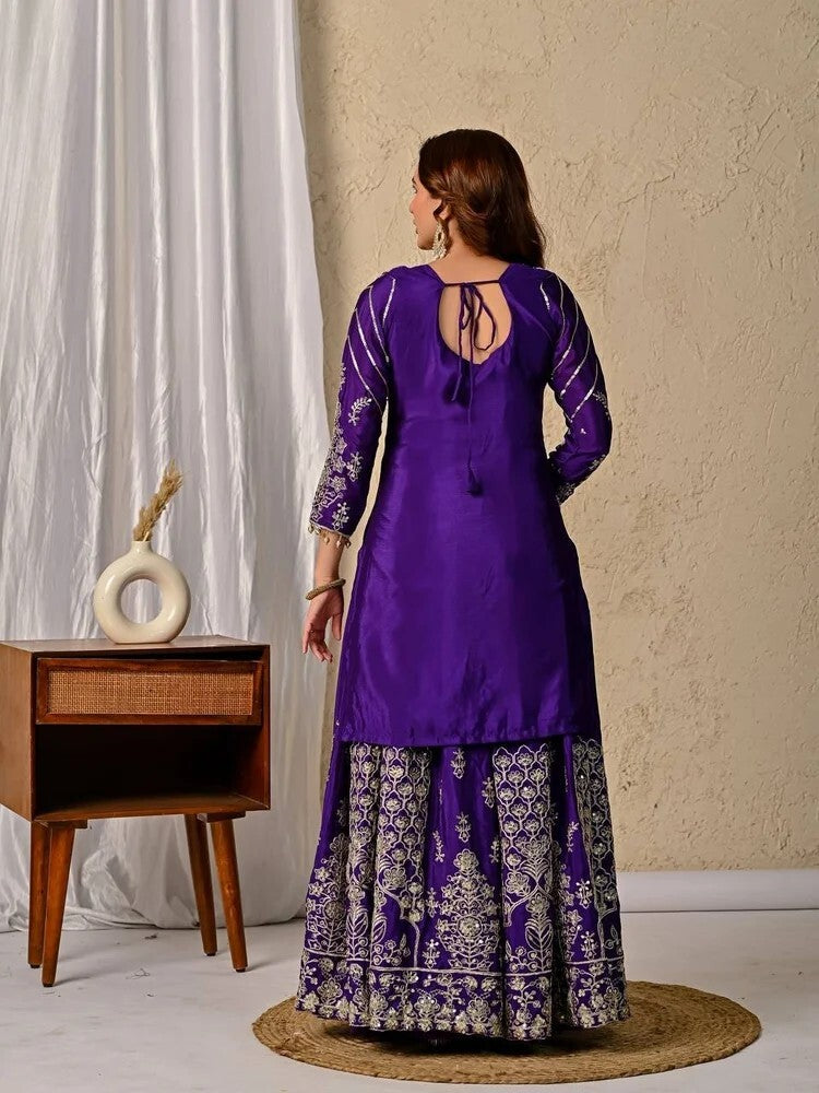 Heavy Chinnon Silk Top and Lehenga Set