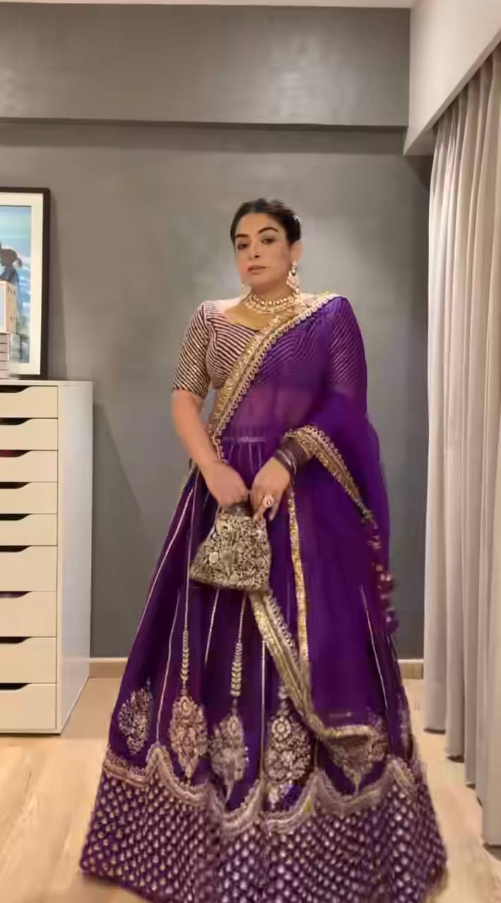 Heavy Chinon Silk Lehenga Choli