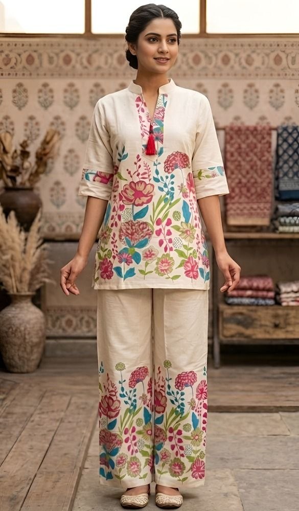 Turkish Ivory Floral Printed Co-ord Set
