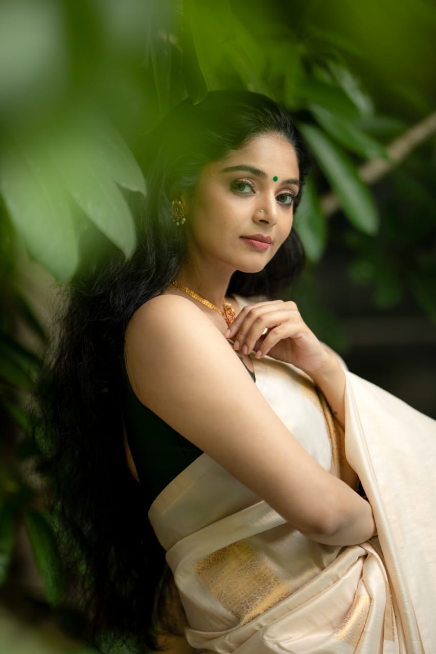 Ivory Tussar Silk Saree