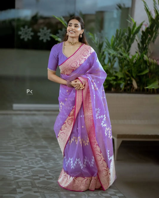 Lavish Lavender Chanderi  Cotton Saree