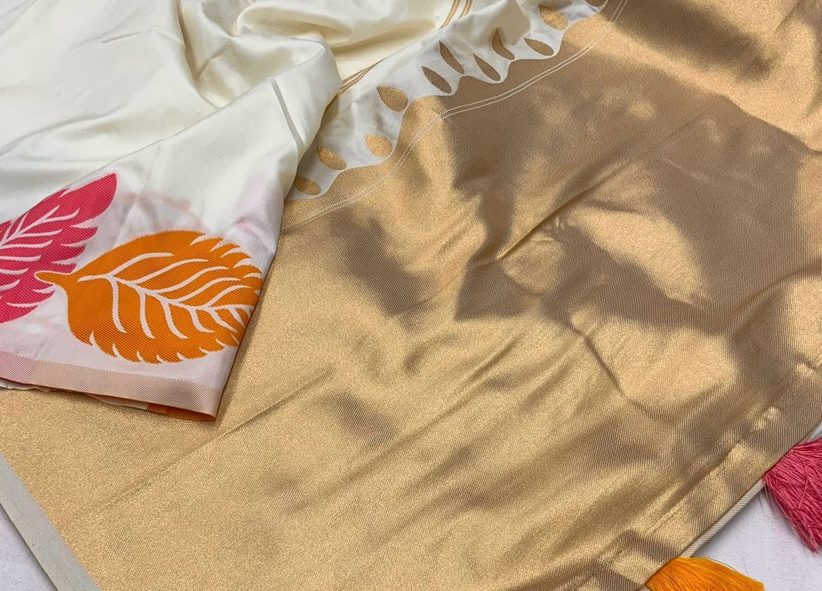 Leaf motifs Art Silk Saree