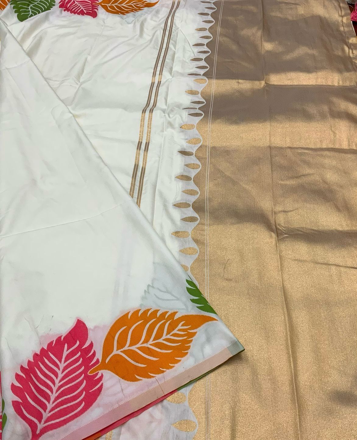 Leaf motifs Art Silk Saree