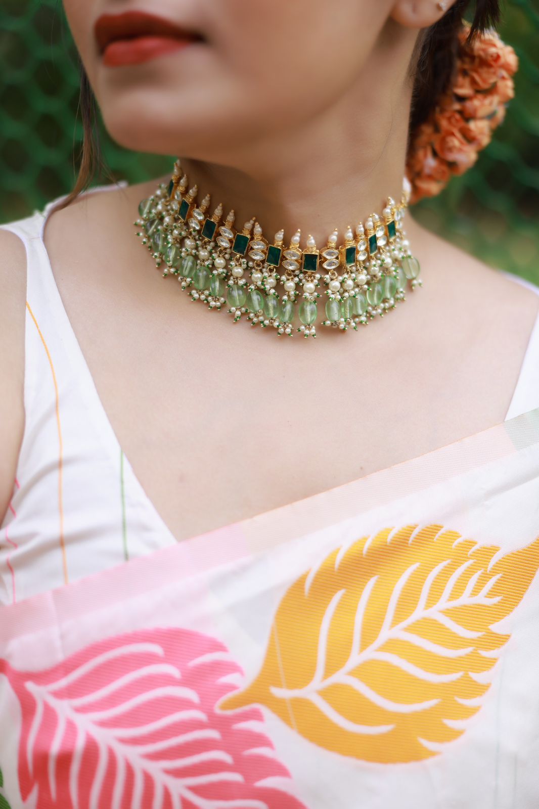 Leaf motifs Art Silk Saree
