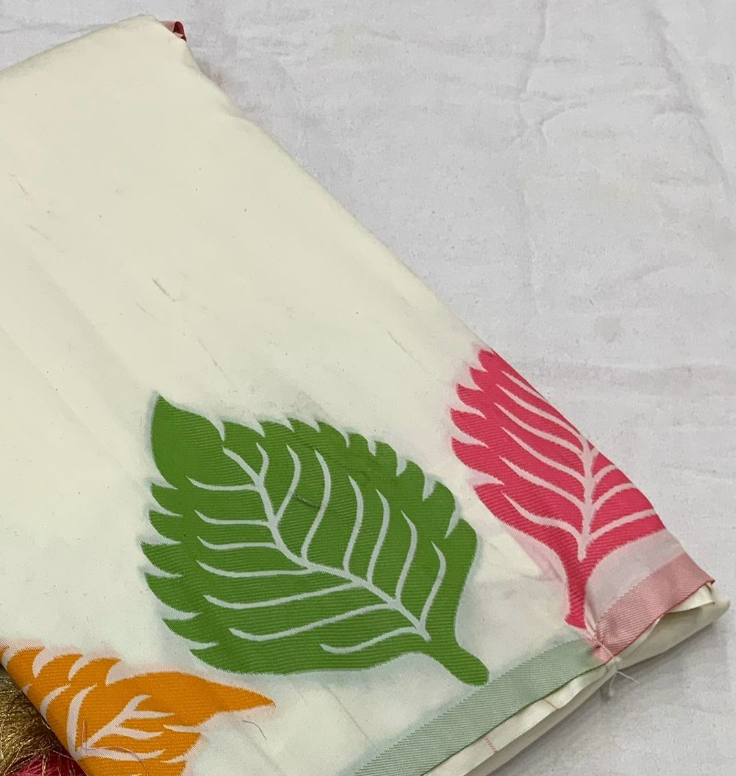 Leaf motifs Art Silk Saree