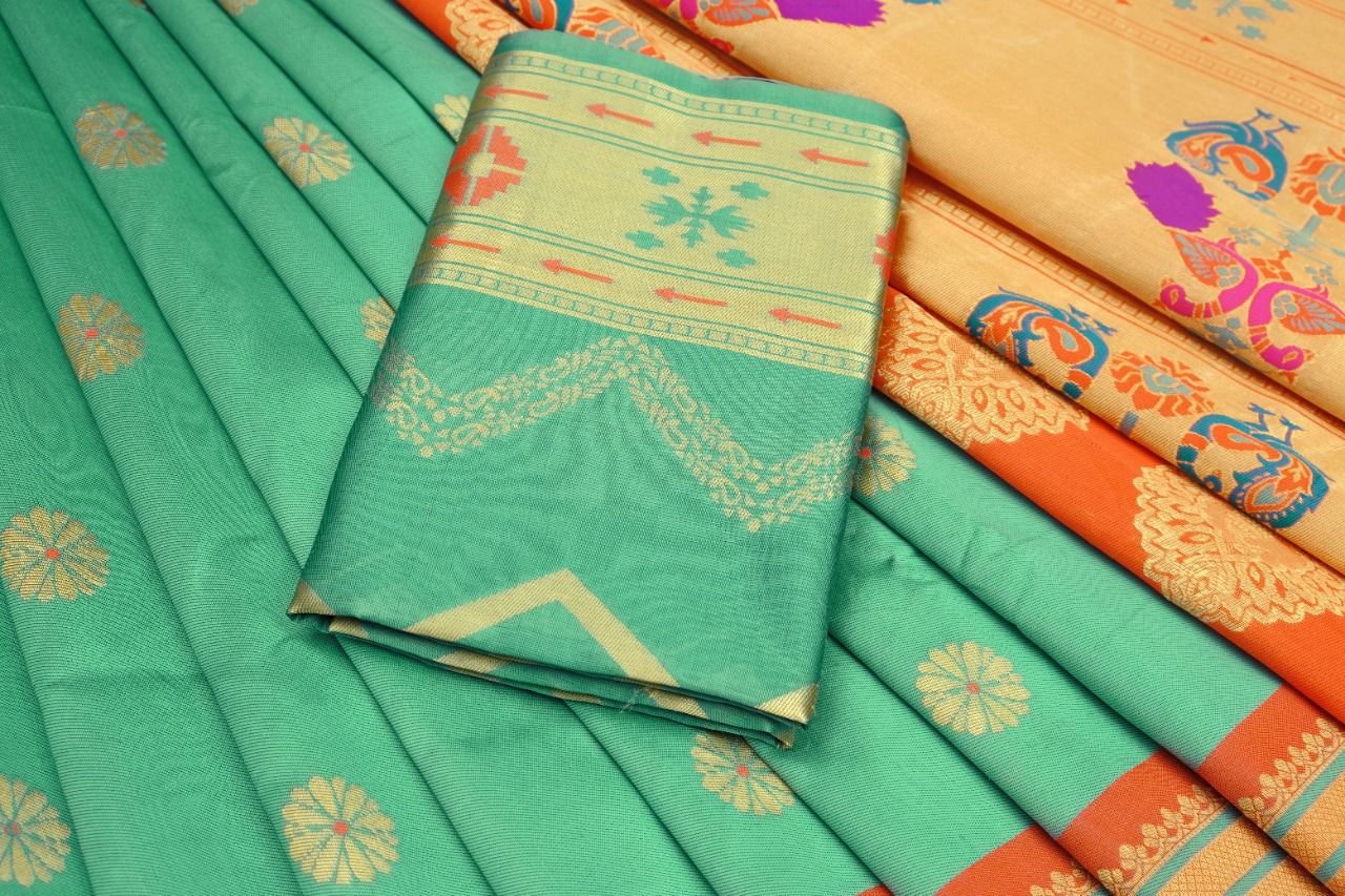 Madhuri's Teal Paithani Silk Saree