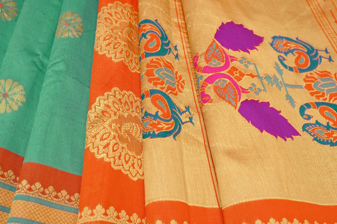 Madhuri's Teal Paithani Silk Saree