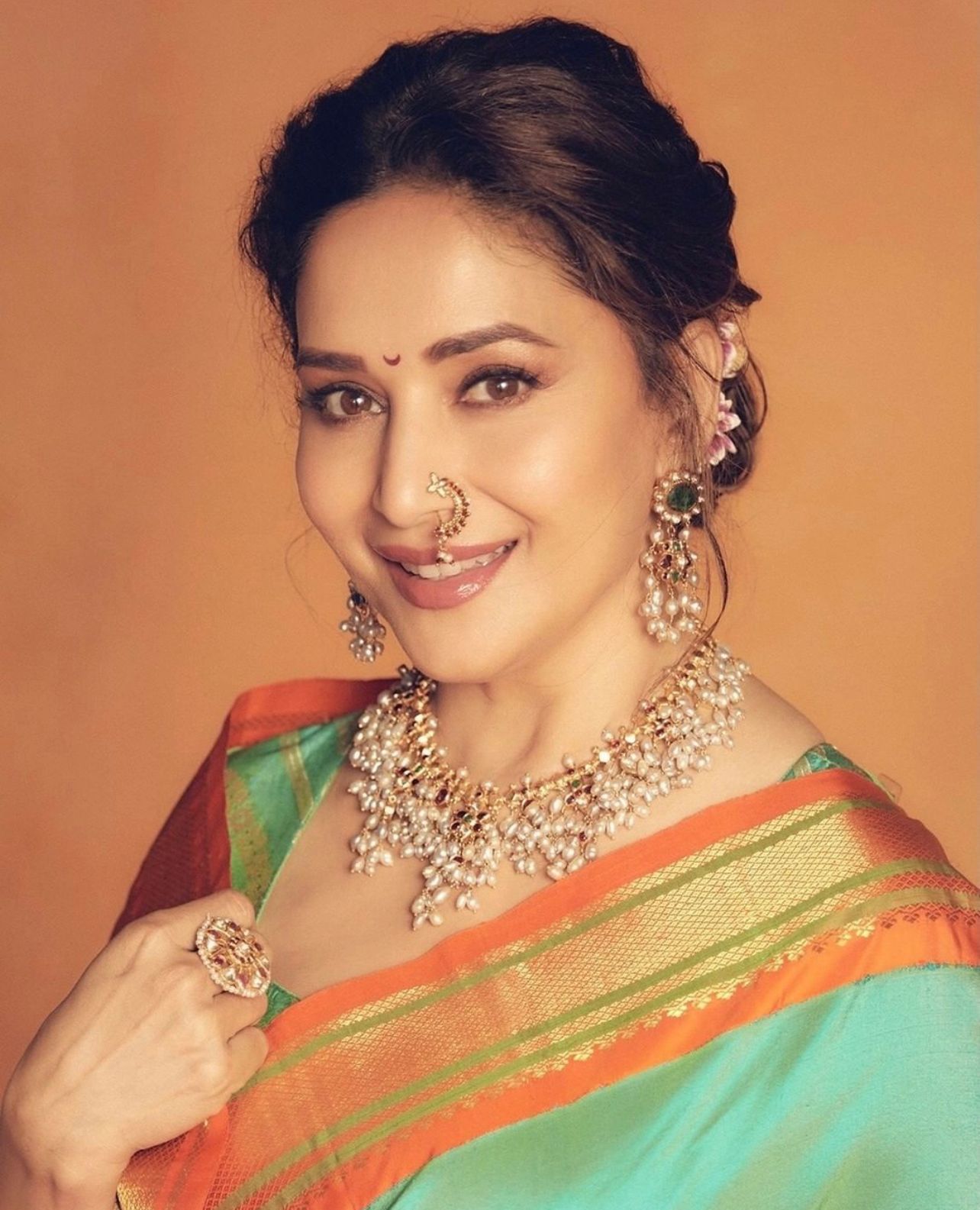 Madhuri's Teal Paithani Silk Saree