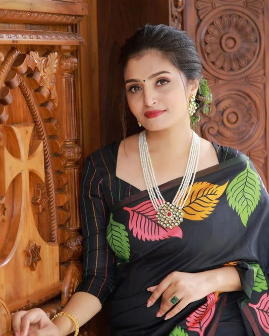 Midnight Black Art Silk Saree