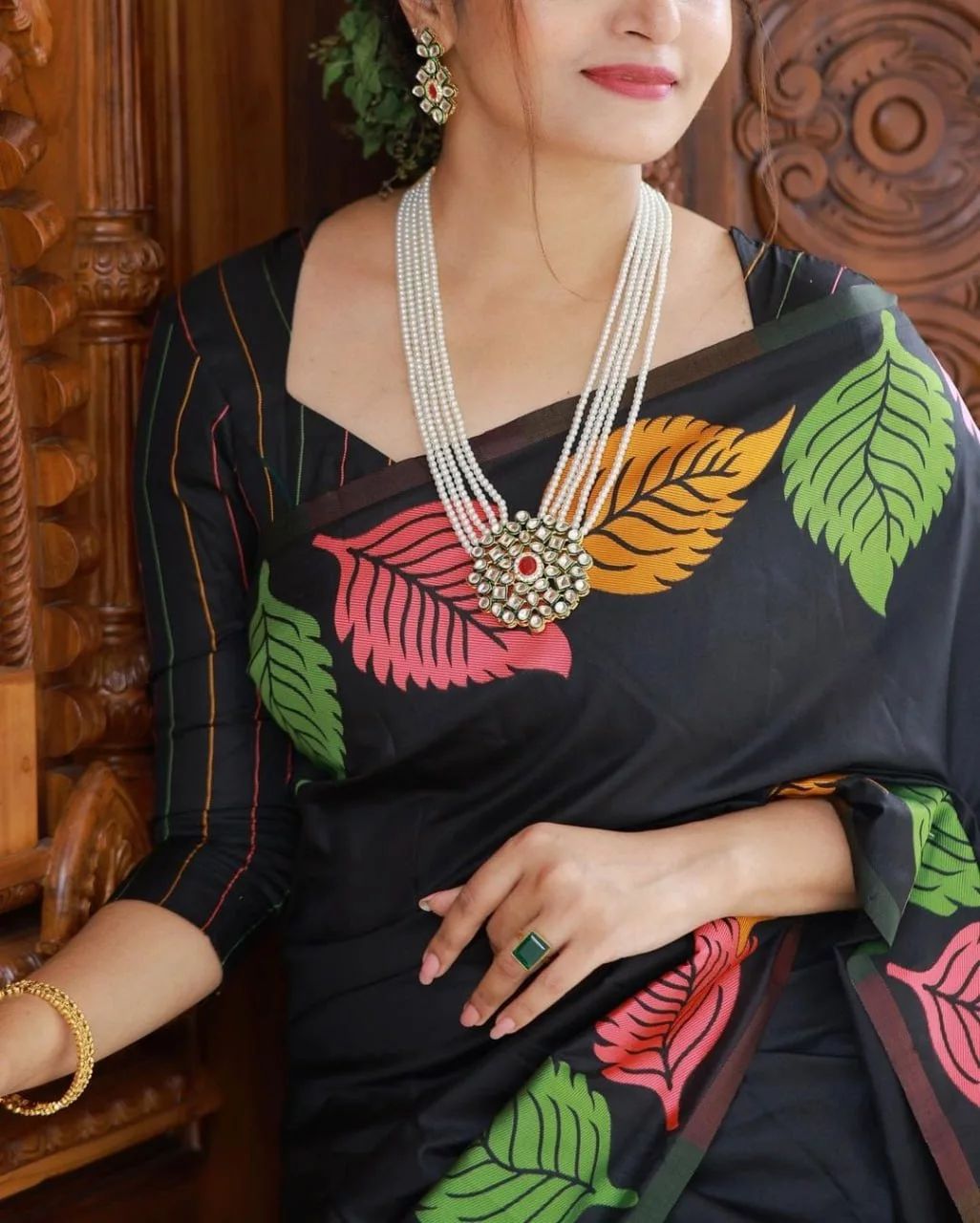 Midnight Black Art Silk Saree