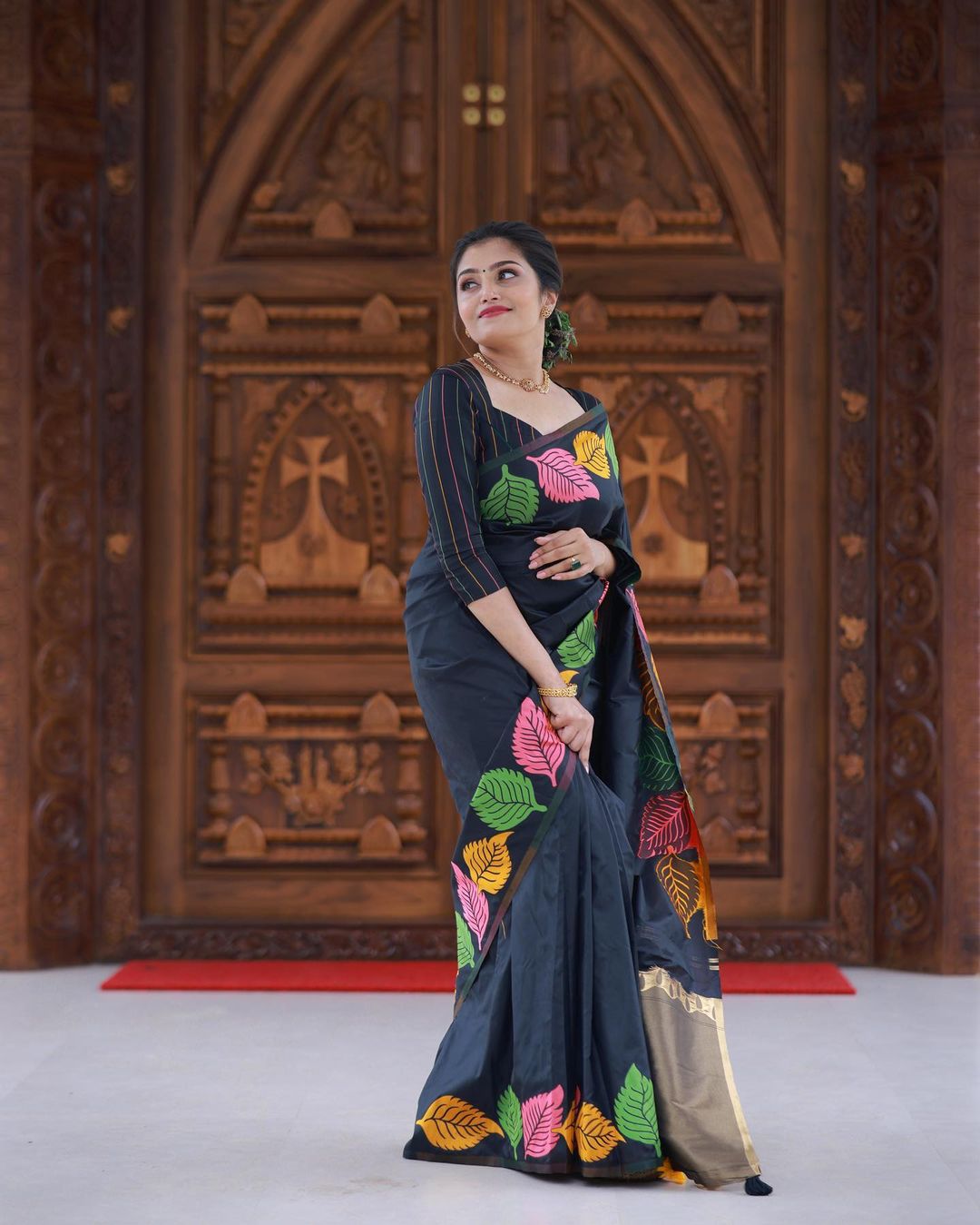 Midnight Black Art Silk Saree