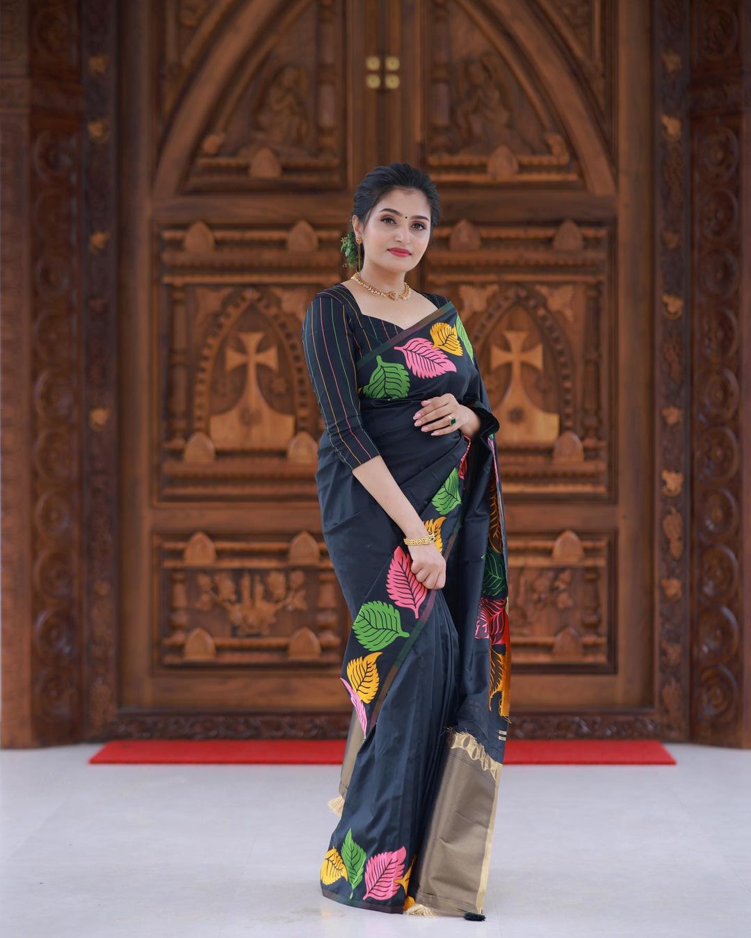 Midnight Black Art Silk Saree