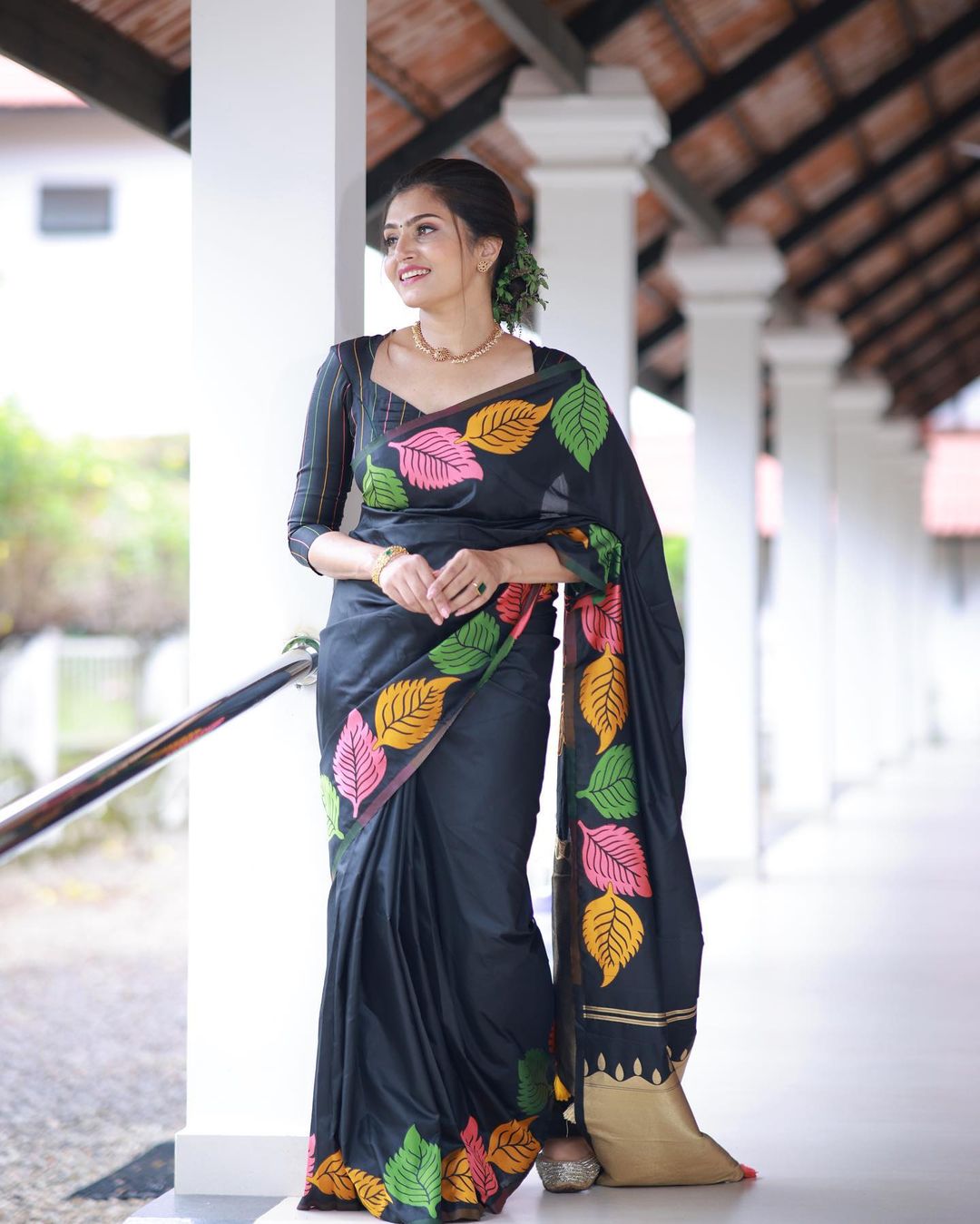 Midnight Black Art Silk Saree