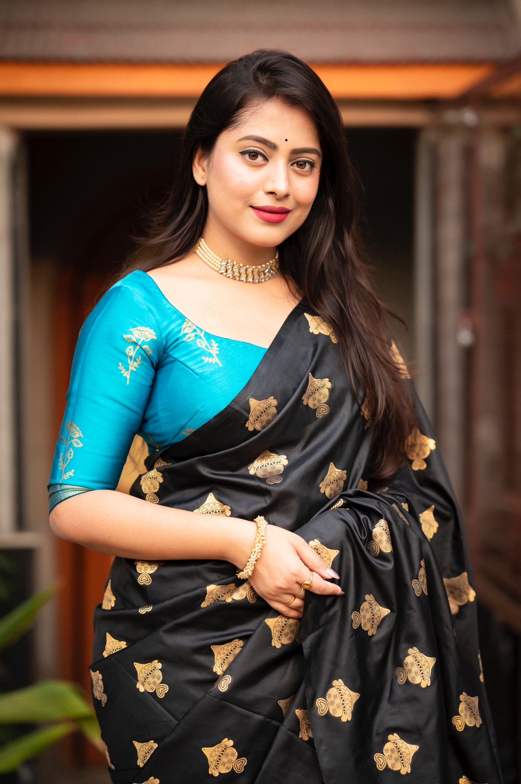 Midnight Black Soft Silk Saree