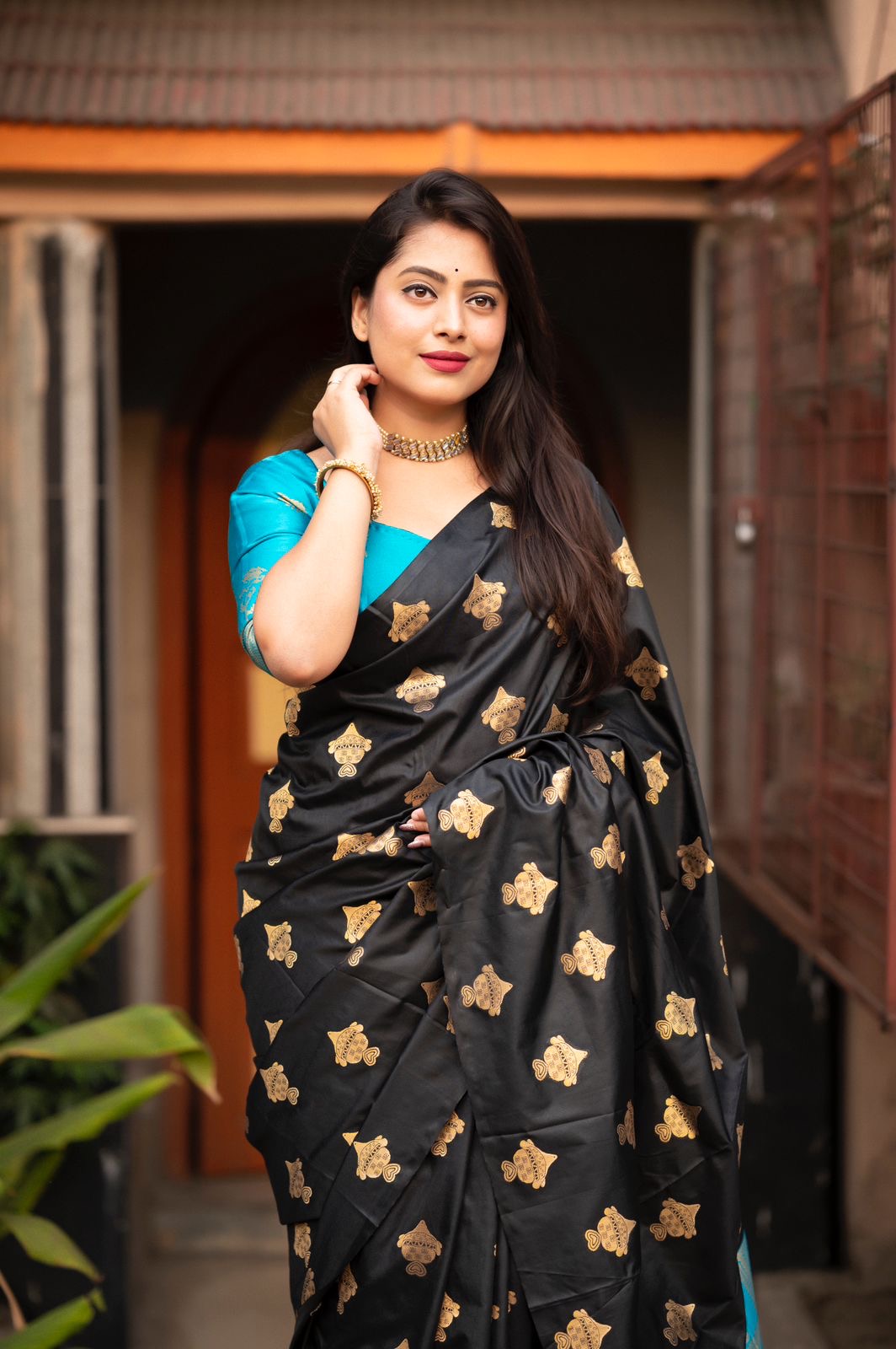 Midnight Black Soft Silk Saree