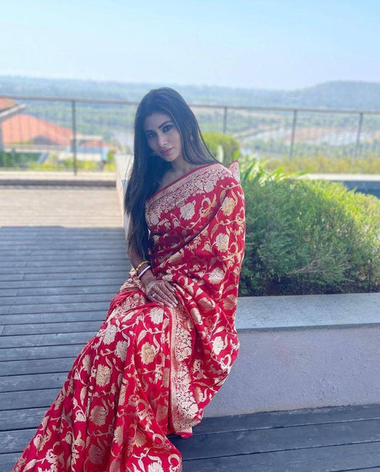 Mouni Roy Banarasi Silk Saree
