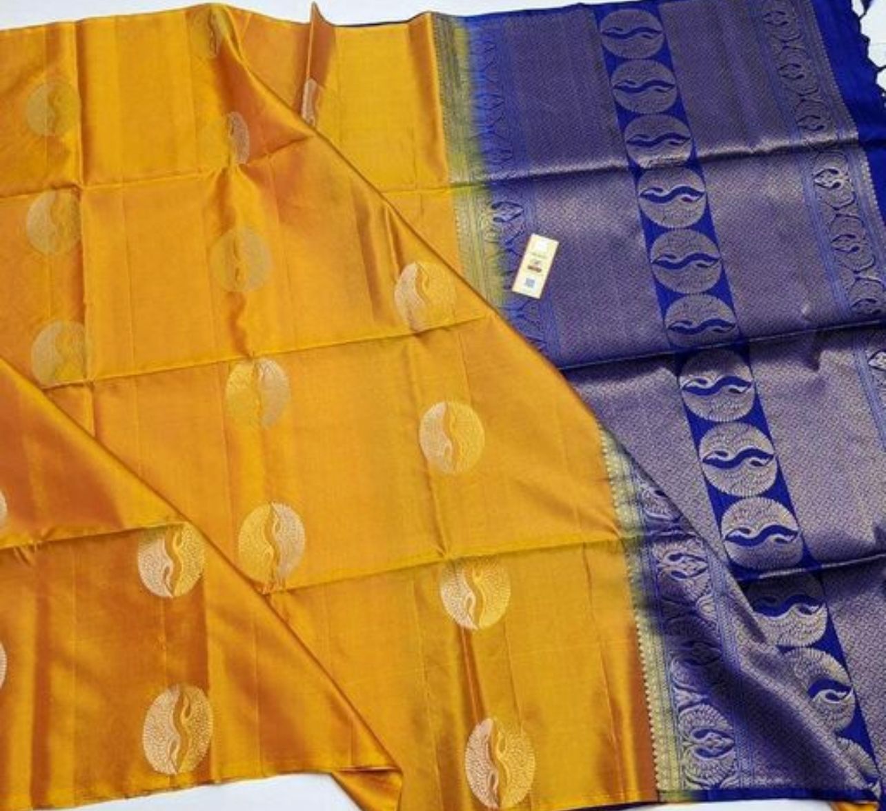 Mustard Gold Silk Saree