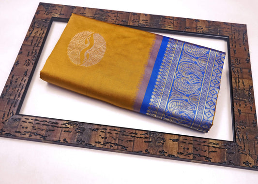 Mustard Gold Silk Saree
