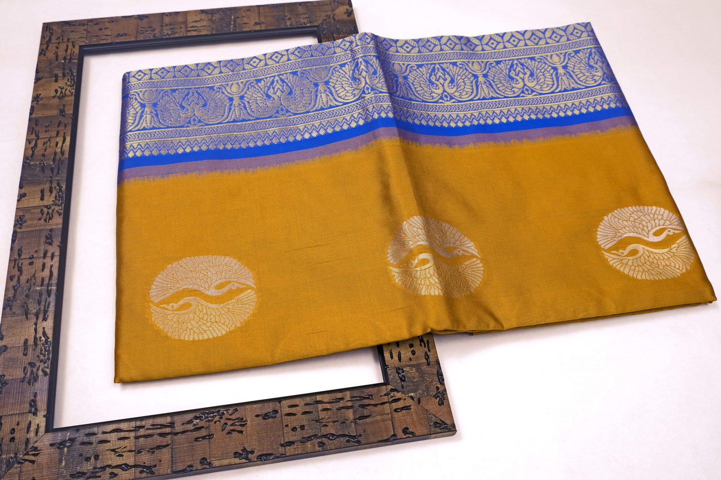 Mustard Gold Silk Saree